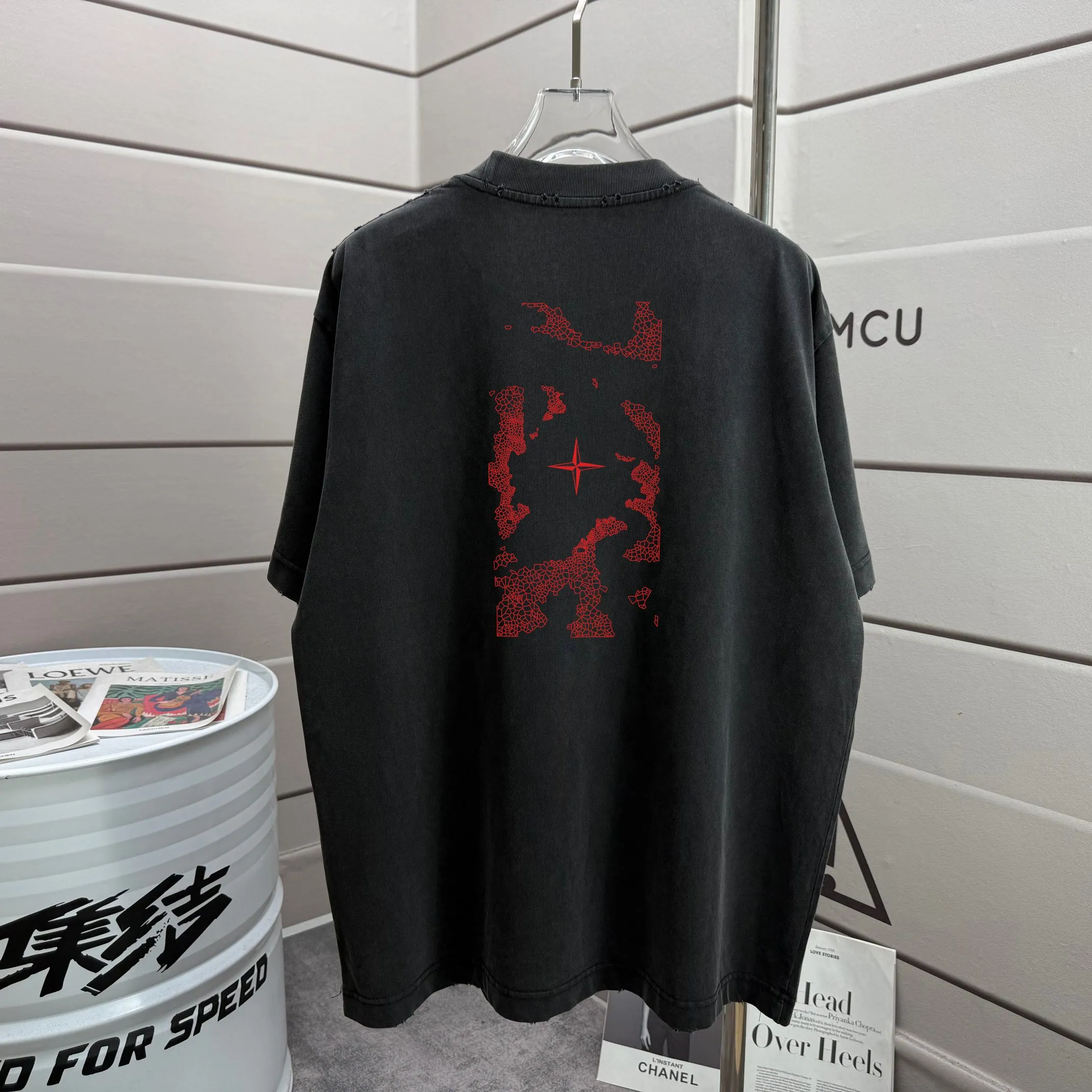 P160 Ston* islan* 石*岛 2025 autumn and winter new style, washed and worn 320g round neck short-sleeved tee, loose version for men and women, color: washed black, washed white, washed gray, washed brown gray Size: S M L XL XXL Size: S (90-130 catties) M (120-150 catties) L (140-165 catties) (160-180 catties) XXL (180-210 catties)